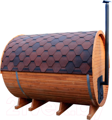 Изображение товара Баня-бочка КомфортПром с печным узлом / 10331342 (2м)