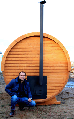 Изображение товара Баня-бочка КомфортПром с печным узлом / 10331342 (2м)