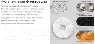 Поилка автоматическая для животных Kitfort Фонтанчик KT-4049