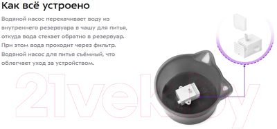 Поилка автоматическая для животных Kitfort Фонтанчик KT-4049