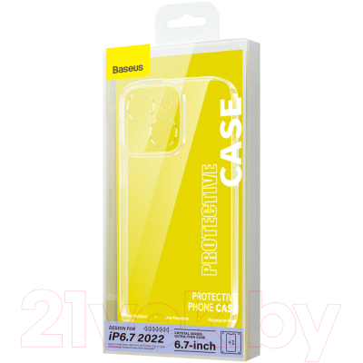 Чехол-накладка Baseus Crystal для iPhone 14 Plus / ARJB010002 (прозрачный, с защитным стеклом)