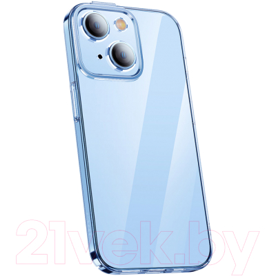 Чехол-накладка Baseus Crystal для iPhone 14 Plus / ARJB010002 (прозрачный, с защитным стеклом)