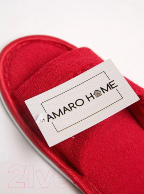 Тапочки домашние Amaro Home Открытый нос / HOME-4012-Bo0-36 (р-р 36-38, бордовый)