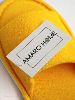 Тапочки домашние Amaro Home Открытый нос / HOME-4012-Zh0-36 (р-р 36-38, желтый)