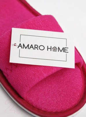 Тапочки домашние Amaro Home Открытый нос / HOME-4012-M0-36 (р-р 36-38, малиновый)