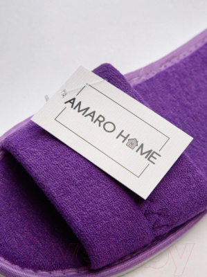 Тапочки домашние Amaro Home Открытый нос / HOME-4012-F0-39 (р-р 39-41, фиолетовый)