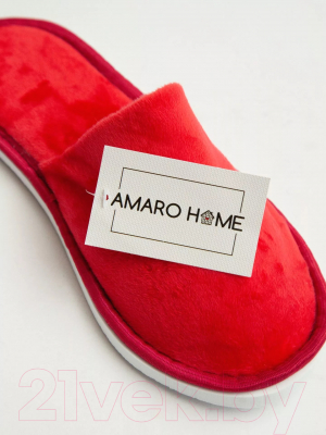 Тапочки домашние Amaro Home Закрытый нос / HOME-4001-K0-36 (р-р 36-38, красный)