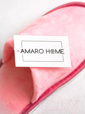 Тапочки домашние Amaro Home Закрытый нос / HOME-4001-R0-39 (р-р 39-41, розовый)