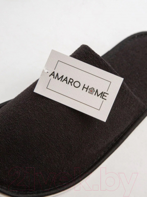 Тапочки домашние Amaro Home Закрытый нос / HOME-4013-Bl0-42 (р-р 42-44, черный)