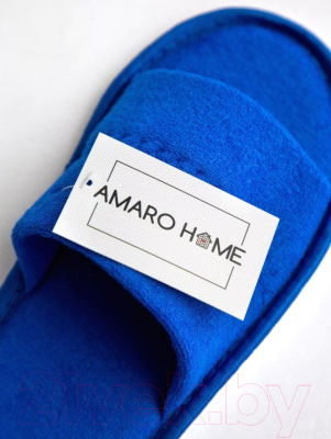 Тапочки домашние Amaro Home Открытый нос / HOME-4012-Si0-42 (р-р 42-44, синий)