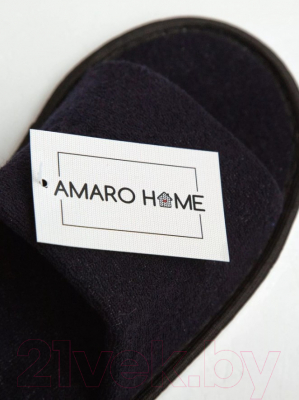 Тапочки домашние Amaro Home Открытый нос / HOME-4012-Bl0-42 (р-р 42-44, черный)