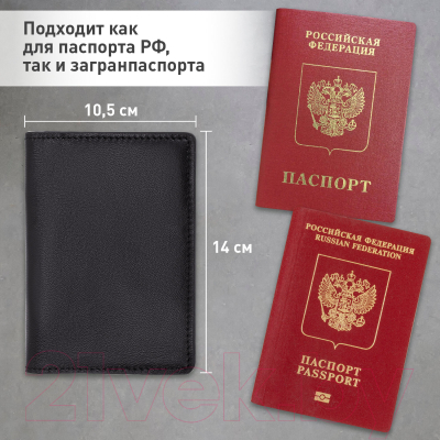 Обложка на паспорт Brauberg 238196 (черный)