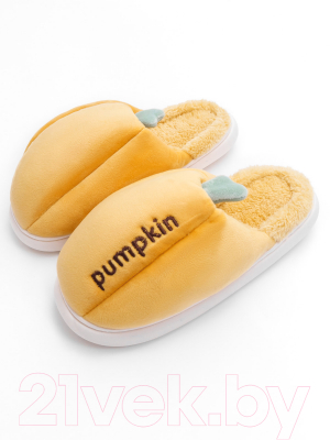 Тапочки домашние Amaro Home Pumpkin Закрытый нос / HOME-4022P-Yel-36 (р-р 36-37, желтый)