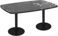 Обеденный стол Sheffilton SHT-TU43/TT32 118/77 (черный муар/черный мрамор) - 