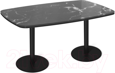 Обеденный стол Sheffilton SHT-TU43/TT32 118/77 (черный муар/черный мрамор)