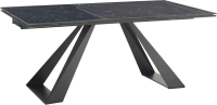 Обеденный стол M-City Fondi 180 Marbles Nero KL-116 / 614M04929 (черный мрамор матовый/черный) - 