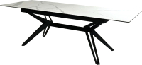 Обеденный стол M-City Urbino 180 Matte Statuario / 614M04918 (белый мрамор матовый/черный) - 