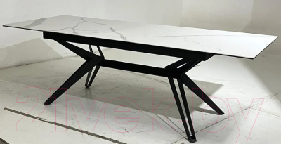 Обеденный стол M-City Urbino 180 Matte Statuario / 614M04918 (белый мрамор матовый/черный)