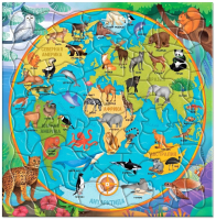 Пазл Геодом Карта мира. Животные / 4660136222422 (80эл) - 