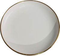 Тарелка столовая обеденная AksHome Moonshine 26x3.8 (белый/золотой) - 