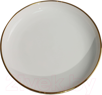 Тарелка столовая обеденная AksHome Moonshine 26x3.8 (белый/золотой)