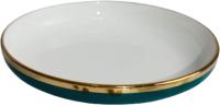 Тарелка столовая обеденная AksHome Moonshine 20.5x3.2 (темно-зеленый/золото) - 
