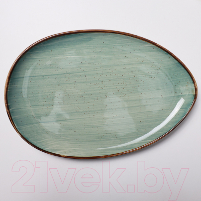 Тарелка столовая обеденная AksHome Vital 31x21.5x3.3 (зеленый)