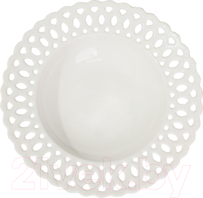 Тарелка столовая обеденная AksHome Delicate 20.3x3.8  (белый)