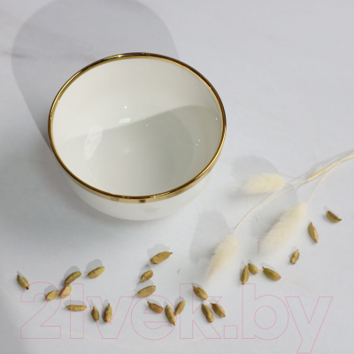 Суповая тарелка AksHome Moonshine 13x6.8 (белый/золотой)