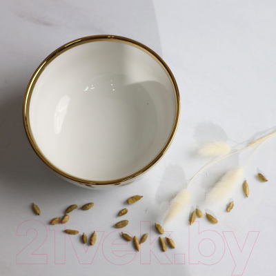 Суповая тарелка AksHome Moonshine 15.5x7.5 (белый/золотой)