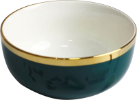 Суповая тарелка AksHome Moonshine 13x6.8 (темно-зеленый/золото) - 