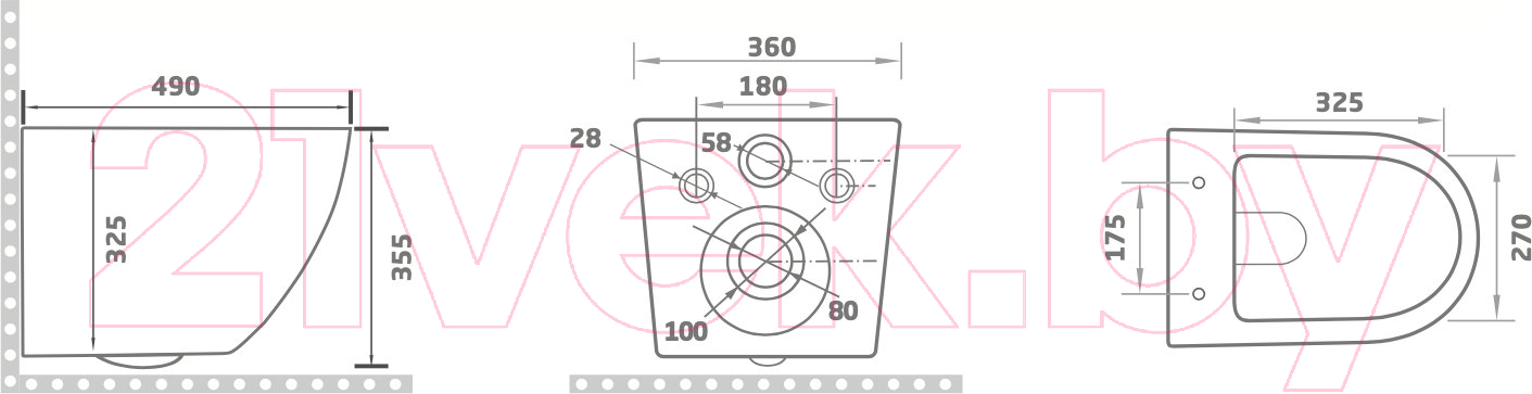 Унитаз подвесной Aquaceramika Pura AC010E