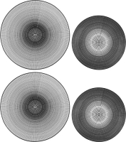 Набор тарелок Elan Gallery Мерцание / 250124+2 (4шт, черный/серый) - 