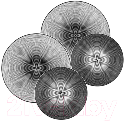 Набор тарелок Elan Gallery Мерцание / 250124+2 (4шт, черный/серый)