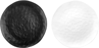 Набор тарелок Elan Gallery Консонанс / 760191-2 (2шт, белый/черный матовый) - 