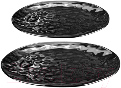Набор тарелок Elan Gallery Консонанс / 760186+2 (2шт, черный глянец)