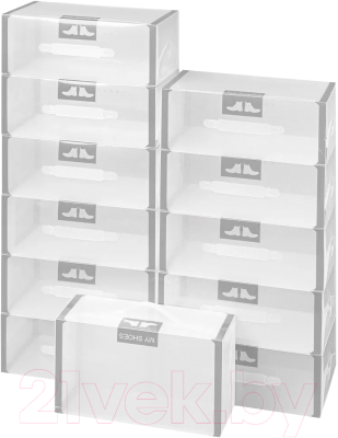 Набор коробок для обуви El Casa 680333_3 (12шт, серая кайма)