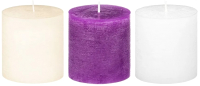 Набор свечей El Casa Candeline 121099 (3шт, серый/молочный/фиолетовый) - 