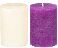Набор свечей El Casa Candeline 121102 (2шт, молочный/фиолетовый) - 
