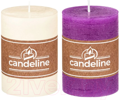 Набор свечей El Casa Candeline 121102 (2шт, молочный/фиолетовый)