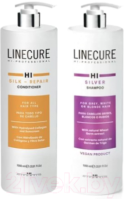 Набор косметики для волос Hipertin Шампунь для седых светлых волос+Кондиционер для всех типов  (1л+1л)