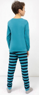 Пижама детская Mark Formelle 563314 (р.104-56, бирюзовый/синяя полоска)