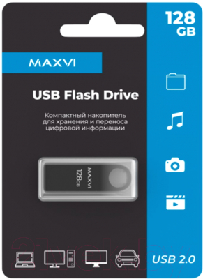 Usb flash накопитель Maxvi MK 128GB 2.0 (темно-серый)