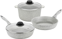 Набор кухонной посуды Elan Gallery 120349+3 (3пр, серый агат) - 