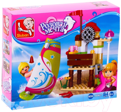 Изображение товара Конструктор Sluban Серфинг клуб. Розовая мечта / 2687136 (84эл)
