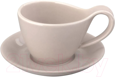 Чашка с блюдцем Elan Gallery Колоранс / 540752 (2пр, бежевый)
