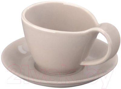 Чашка с блюдцем Elan Gallery Колоранс / 540752 (2пр, бежевый)
