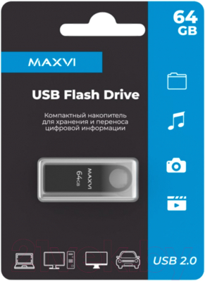 Usb flash накопитель Maxvi MK 64GB 2.0 (темно-серый)