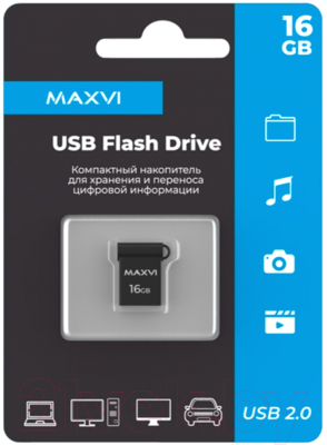 Usb flash накопитель Maxvi MM 16GB 2.0 (темно-серый)