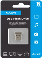 Usb flash накопитель Maxvi MM 16GB 2.0 (металлик/серебристый) - 
